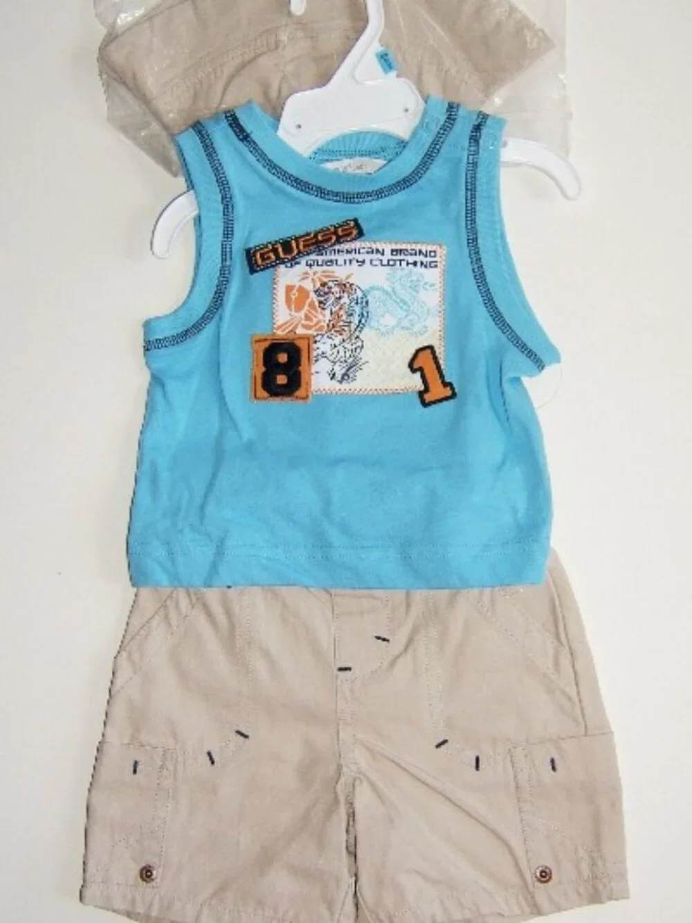 Guess Baby - Infant Boys' 3-Pc Tiger Cargo Short Set